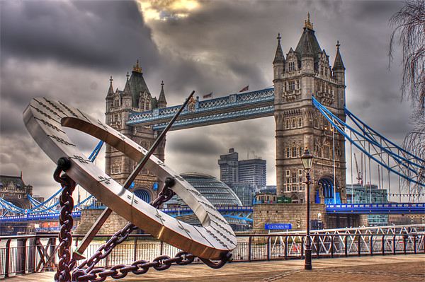 Tower Bridge & Sculpture Picture Board by Dean Messenger