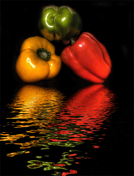 Peppers, Peppers, Peppers Framed Mounted Print by Dean Messenger