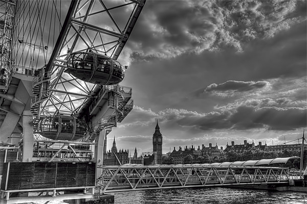 London Eye and Big Ben Framed Mounted Print by Dean Messenger