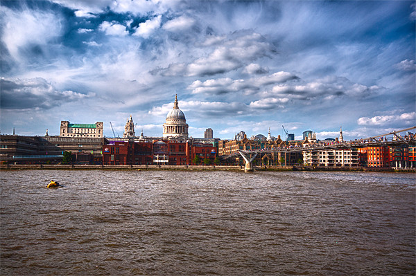 St Pauls over the Thames Picture Board by Dean Messenger