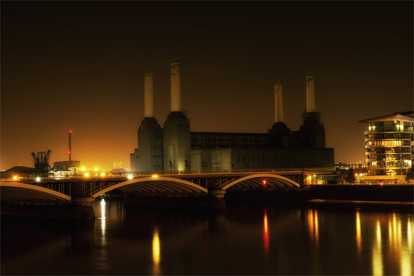 Battersea Power station at night Picture Board by Dean Messenger