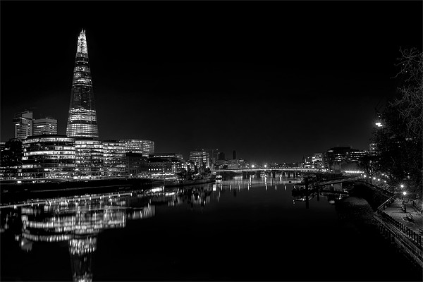 The Shard Black and White Picture Board by Dean Messenger