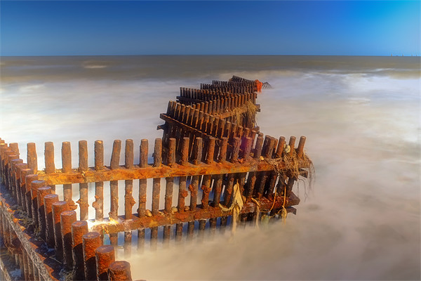 Caister Groynes Picture Board by Dean Messenger