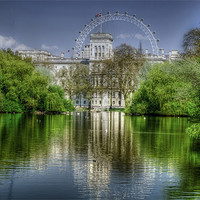 Buy canvas prints of St James Park and London Eye by Dean Messenger