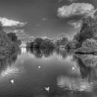 Buy canvas prints of St James Park black and white by Dean Messenger