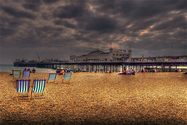 Brighton Beach deckchairs Picture Board by Dean Messenger