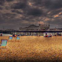 Buy canvas prints of Brighton Beach deckchairs by Dean Messenger