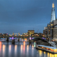 Buy canvas prints of The Shard and Tower Bridge by Dean Messenger