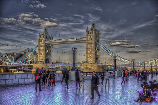 Tower Bridge Tourists Picture Board by Dean Messenger