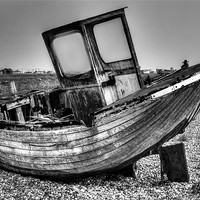Buy canvas prints of ruined old boat by Dean Messenger
