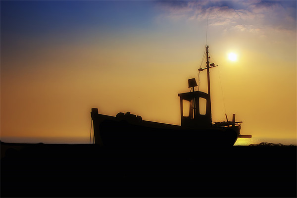 Abandoned Boat at Sunrise Picture Board by Dean Messenger