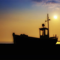 Buy canvas prints of Abandoned Boat at Sunrise by Dean Messenger