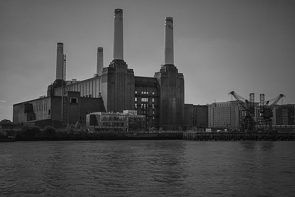 Battersea Power Station Mono Picture Board by Dean Messenger