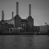 Buy canvas prints of Battersea Power Station Mono by Dean Messenger