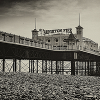 Buy canvas prints of Brighton Pier Sepia toned by Dean Messenger