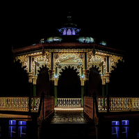 Buy canvas prints of Brighton Bandstand at night by Dean Messenger
