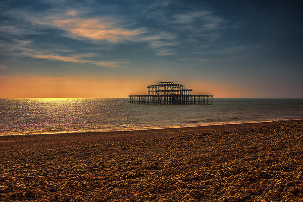 Brighton west Pier Sunset Picture Board by Dean Messenger