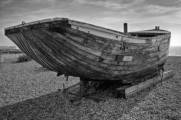 Brighton Boat black and white Picture Board by Dean Messenger