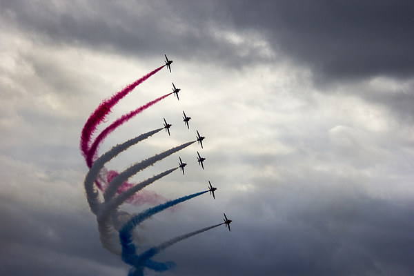 Red Arrows Phoenix Formation Picture Board by Dean Messenger