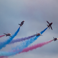 Buy canvas prints of Red Arrows by Dean Messenger
