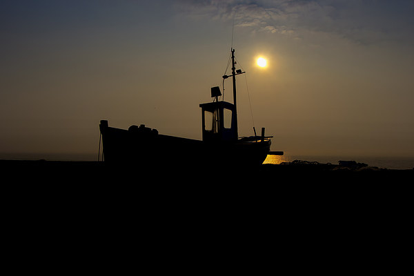 boat at sunrise Picture Board by Dean Messenger