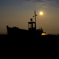 Buy canvas prints of boat at sunrise by Dean Messenger