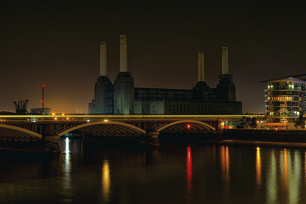  Battersea Power Station at Night Picture Board by Dean Messenger