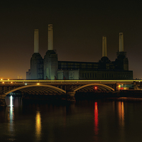 Buy canvas prints of  Battersea Power Station at Night by Dean Messenger