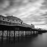 Buy canvas prints of  Brighton Marine Palace and Pier Mono by Dean Messenger