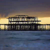 Buy canvas prints of  Brighton West Pier Painting by Dean Messenger
