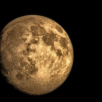 Buy canvas prints of  gold moon by Dean Messenger