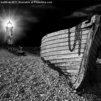 Buy canvas prints of fishing boat graveyard after dark by meirion matthias