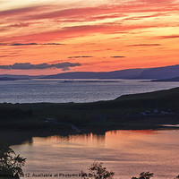 Buy canvas prints of Sunset Over Oban Bay by Fiona Messenger