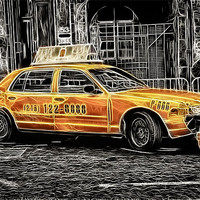 Buy canvas prints of Taxi for Govan by Fiona Messenger