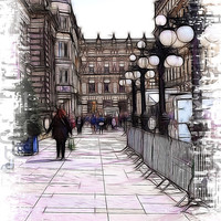 Buy canvas prints of George Square Glasgow by Fiona Messenger