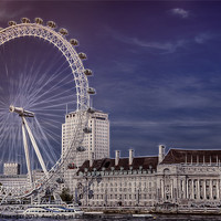 Buy canvas prints of London Eye and the South Bank by Fiona Messenger