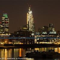 Buy canvas prints of London by night Pano version by Fiona Messenger