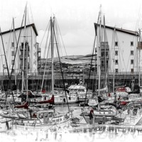 Buy canvas prints of Ardrossan Marina by Fiona Messenger