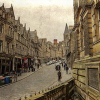 Buy canvas prints of Cockburn Street Edinburgh by Fiona Messenger