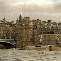 Buy canvas prints of Across the Station Rooftops by Fiona Messenger