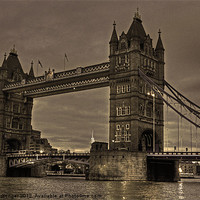 Buy canvas prints of Tower bridge in Sepia by Sara Messenger