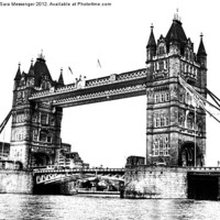 Buy canvas prints of Tower bridge in White & Black by Sara Messenger