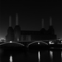 Buy canvas prints of Battersea in black and white by Sara Messenger