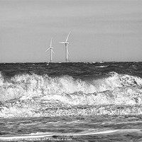 Buy canvas prints of North sea wind turbines by Sara Messenger