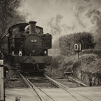 Buy canvas prints of Kent and East Sussex Steam train in Sepia,  by Sara Messenger