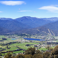 Buy canvas prints of Mount Beauty Panorama by Mark Lucey