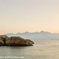 Buy canvas prints of Antalya Sunset Rock by Chris Frost