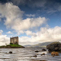 Buy canvas prints of Low Tide at Stalker Castle by Chris Frost