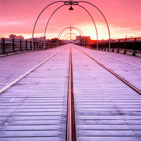 Buy canvas prints of Wintery Sunrise @ Southport Pier by Chris Frost