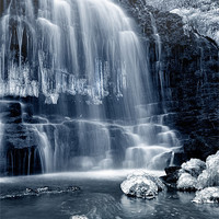 Buy canvas prints of Ice Rocks at Scaleber Force Falls by Chris Frost